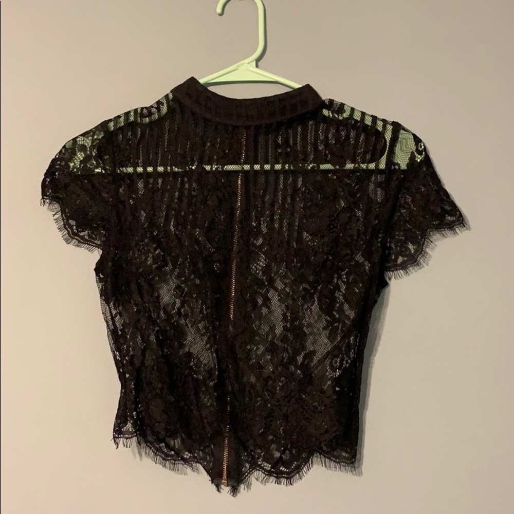 Windsor black lace sheer top